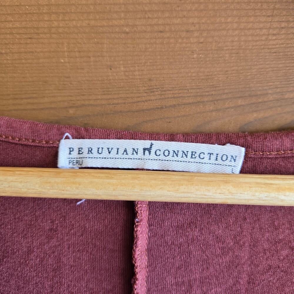 Peruvian Connection Pima Cotton Modal Tank Dress Terracota Large Boho Soft Cozy - Picture 5 of 5